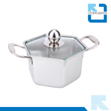 Utensílios de cozinha Pote hexagonal Aço inoxidável Mini pote quente